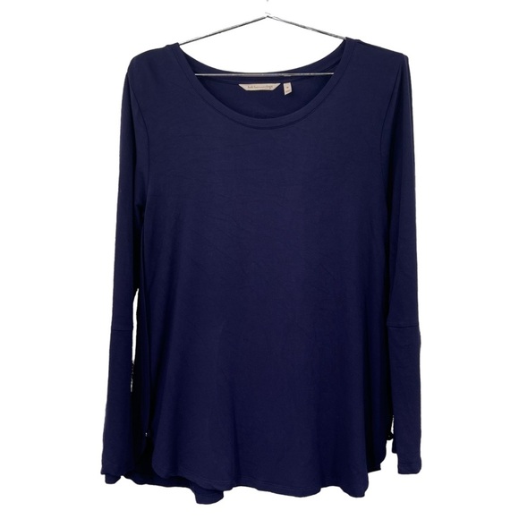 Soft Surroundings Tops - Soft Surroundings Long Sleeve Scoop‎ Neck Top Size Medium Women's Navy Blue